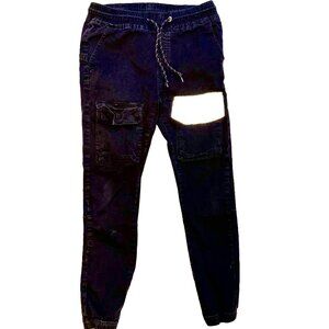 Streetwear Distressed Workwear Reason brand Joggers w/Hi-Viz and Cargo Pockets M